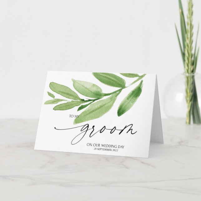 Tarjeta Eucalipto verde a mi crecimiento en nuestro día de (Anverso)