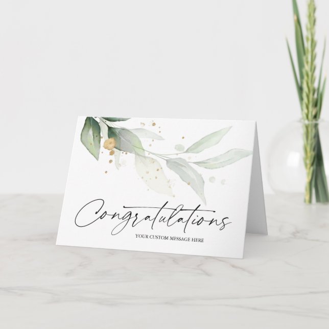 Tarjeta Eucalyptus Boda Graduación Felicitaciones (Anverso)