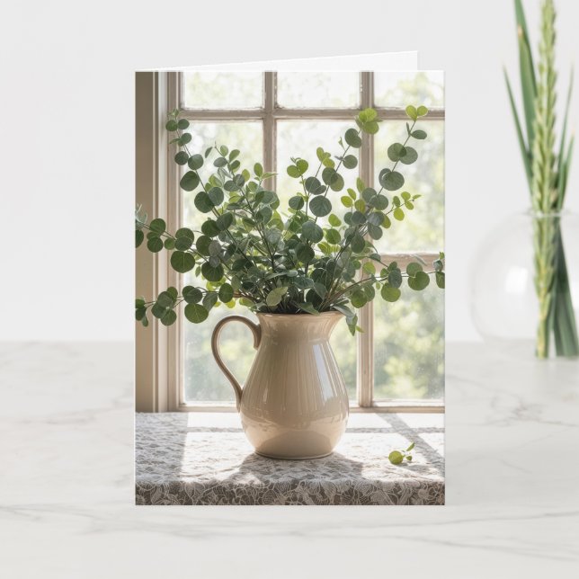 Tarjeta Eucalyptus Bouquet Thinking (Anverso)