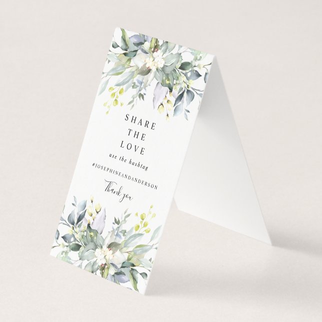 Tarjeta Eucalyptus Comparte el Rótulo de la tabla de amor (Anverso)