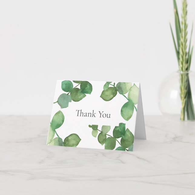 Tarjeta Eucalyptus deja la vegetación Gracias (Anverso)