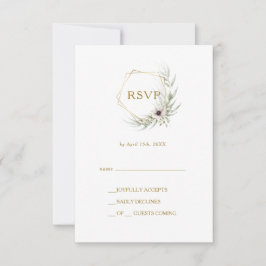 Tarjeta Eucalyptus Gold Geométrica RSVP