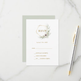 Tarjeta Eucalyptus Gold Geométrica RSVP