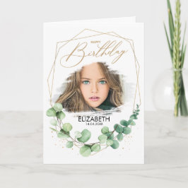 Tarjeta Eucalyptus Green Photo Happy Birday Greet