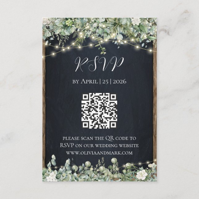 Tarjeta Eucalyptus Greenery RSVP | Botánico Rústic