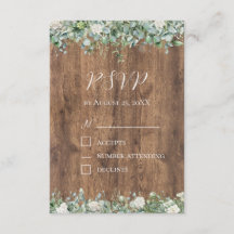 Tarjeta Eucalyptus Greenery RSVP | Botánico Rústic