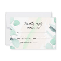 Tarjeta Eucalyptus Greenery SVP simple y moderna
