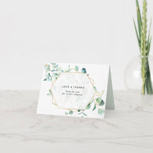 Tarjeta Eucalyptus Greenery with Geometric Frame Gracias