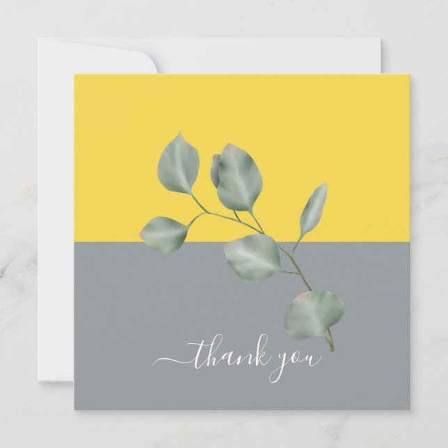 Tarjeta Eucalyptus Moderno Deja Colorblock Gracias (Anverso)