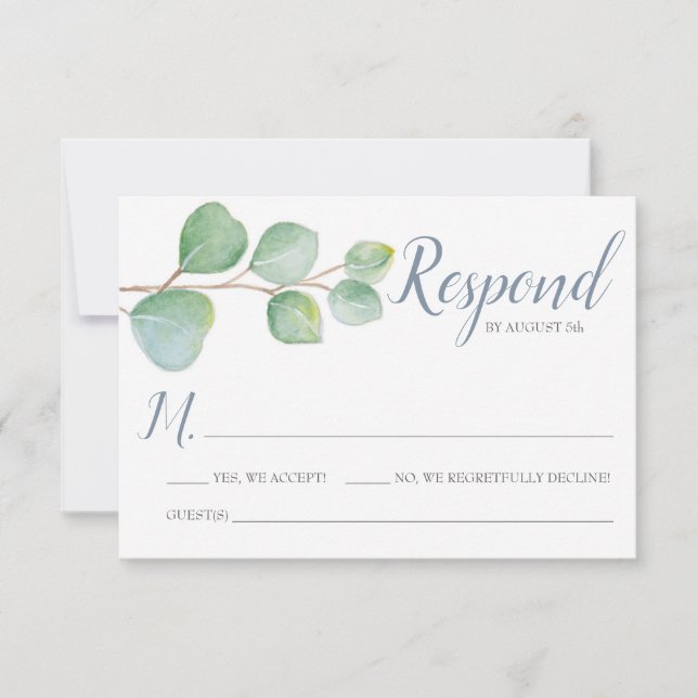 Tarjeta Eucalyptus RSVP (Anverso)