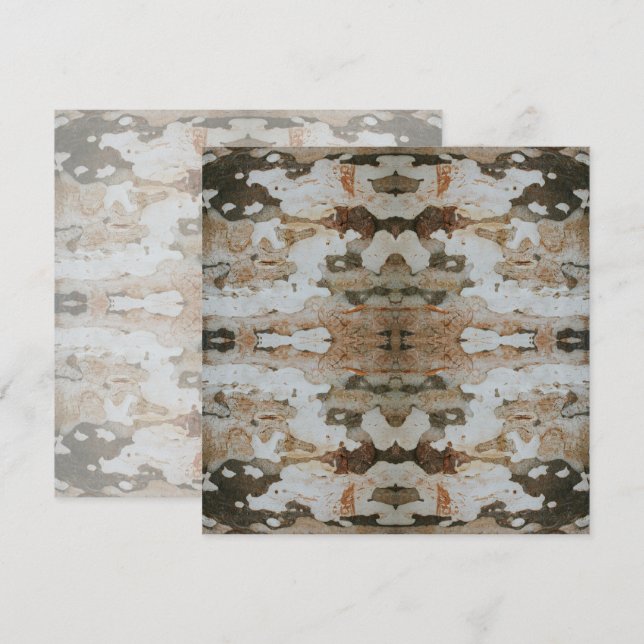 Tarjeta Eucalyptus Tree Bark Photo Closeup With Pattern (Anverso / Reverso)