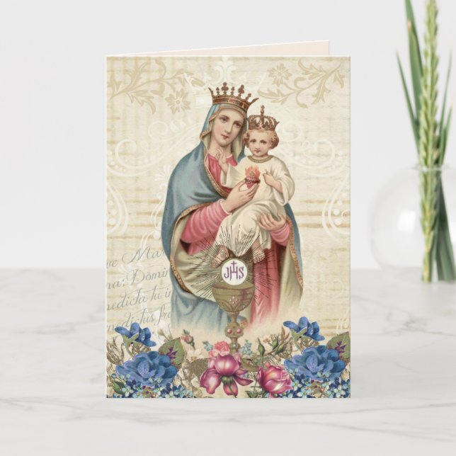Tarjeta Eucaristía religiosa de Jesús del Virgen María del (Anverso)
