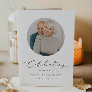 Tarjeta EVELYN Elegant Script Memorial Funeral Program