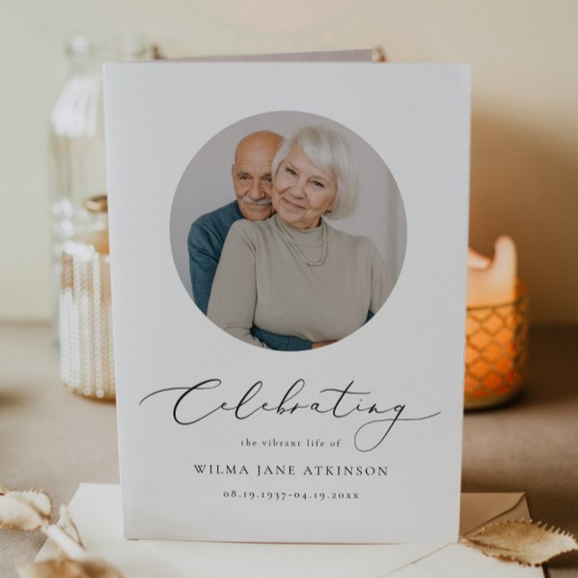 Tarjeta EVELYN Elegant Script Memorial Funeral Program (Subido por el creador)