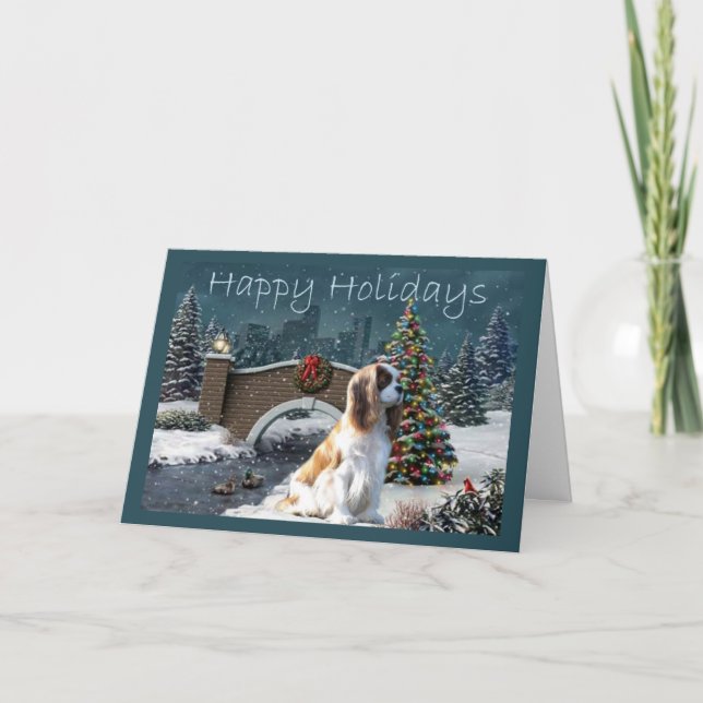 Tarjeta Eveni para Navidades Cavelier King Charles (Anverso)