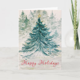 Tarjeta Evergreen Bright Holiday Card