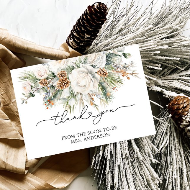 Tarjeta Evergreen Elegant Winter Bridal Shower (Subido por el creador)