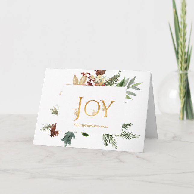 Tarjeta Evergreen - Foto de Navidades de Woodland en Winte (Anverso)