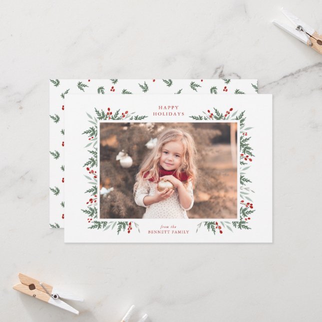 Tarjeta Evergreen y Berries (Anverso/Reverso In Situ)