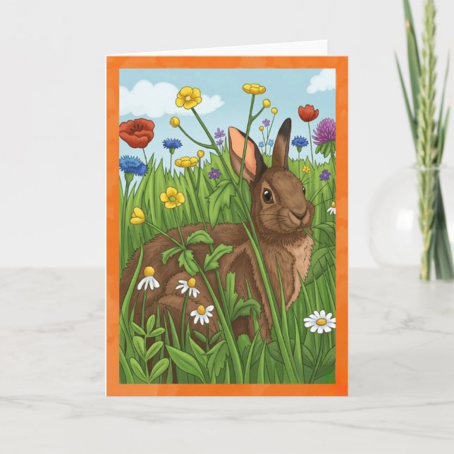 Tarjeta Every Bunny Loves Flowers (Anverso)