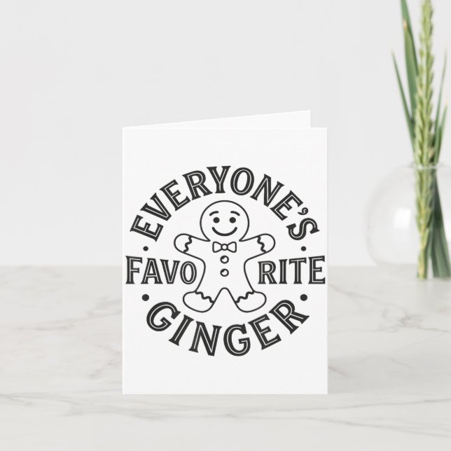 Tarjeta Everyone's Favorite Ginger T Funny Gingerbread Man (Anverso)