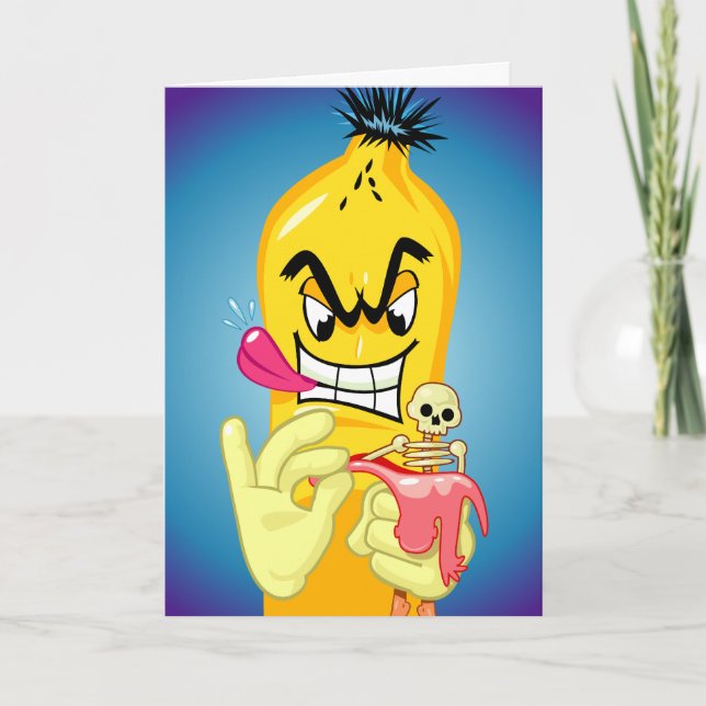 Tarjeta Evil Banana Peel Birthday (Anverso)