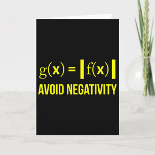 Tarjeta Evita la negatividad Matemáticas Friki Estudiante