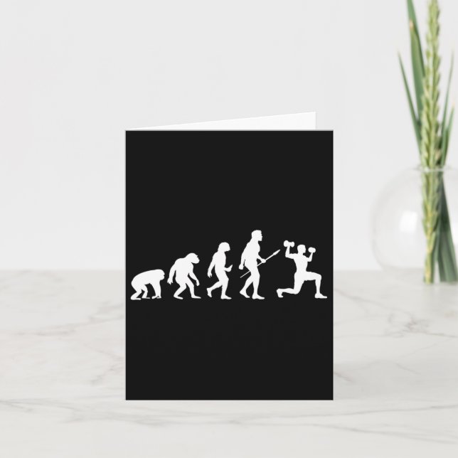 Tarjeta Evolución de la construcción de cuerpos divertida (Anverso)