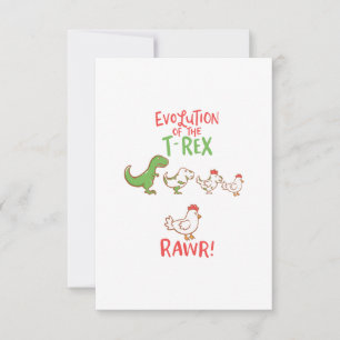 Tarjeta ¡Evolución De T-Rex RAWR! Dino Chicken divertido