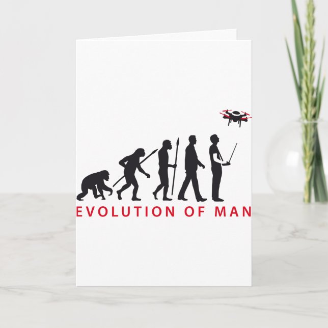 Tarjeta evolución del hombre que controla el drone (Anverso)
