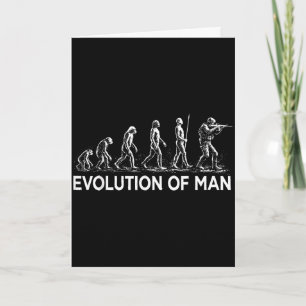 Tarjeta Evolución del hombre soldado gráfico militar vinta