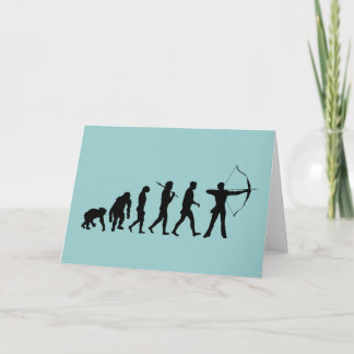 Tarjeta Evolución del tiro al arco de un arco y de una