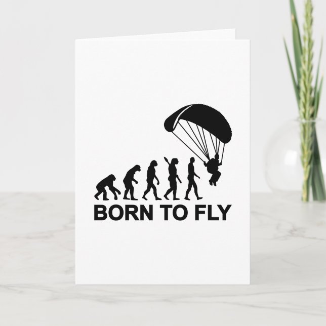 Tarjeta Evolución Skydiving nacido para volar (Anverso)