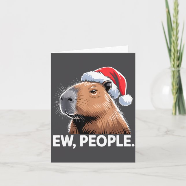 Tarjeta Ew People Capybara Christmas Humor  (Anverso)