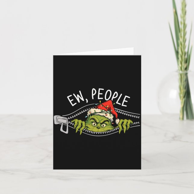 Tarjeta Ew People Xmas Funny Santa Sarcastic Anti Social I (Anverso)