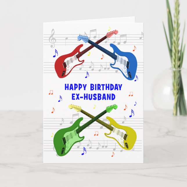 Tarjeta Ex Husband Guitars Birday Card (Anverso)