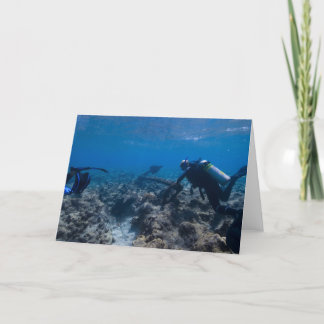 Tarjeta Excavación del buceo con escafandra