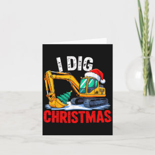 Tarjeta Excavador de Navidades excavador navidad de constr