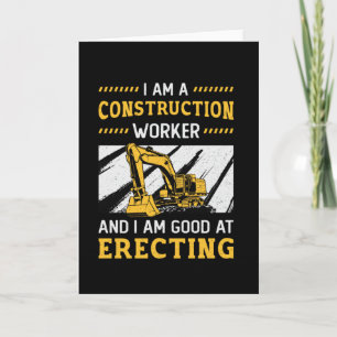 Tarjeta Excavador Retro Soy Un Trabajador De Construcción