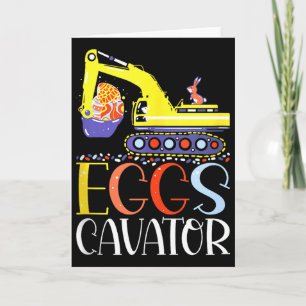 Tarjeta Excavadora de huevos Feliz Pascua Excavadora diver