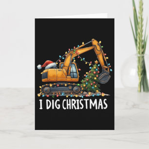 Tarjeta Excavadora de Navidad Excavadora Camión de Constru