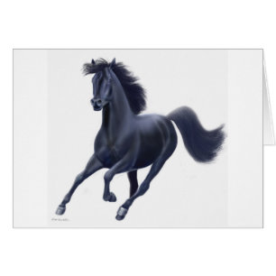 Tarjeta excelente negra del caballo