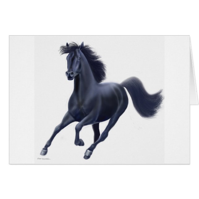 Tarjeta excelente negra del caballo (Anverso (Horizontal))
