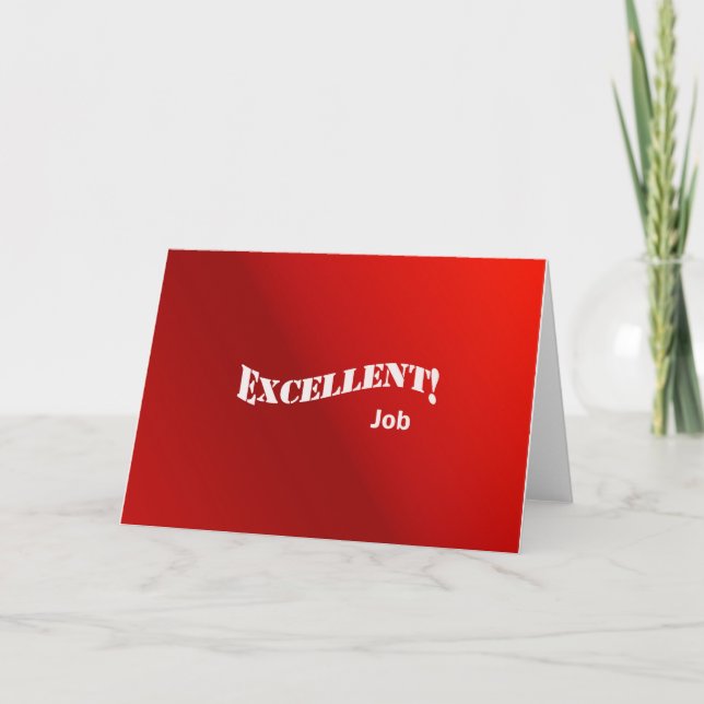 Tarjeta Excelente trabajo (Anverso)