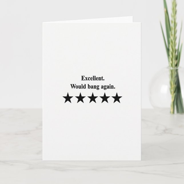 Tarjeta Excellent Would Bang Again Card (Anverso)