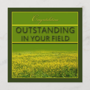 Tarjeta Excepcional en su campo - enhorabuena