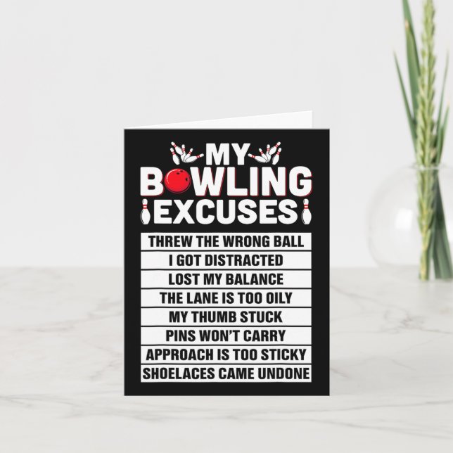 Tarjeta Excusas De Bolos Graciosos De Strike And Smile Co  (Anverso)