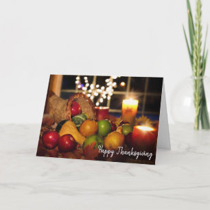 Tarjeta Exhibición de cornucopia del día de acción de grac