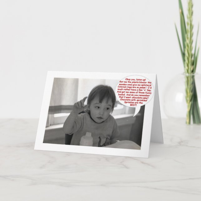 Tarjeta Exigencias de cumpleaños (Anverso)