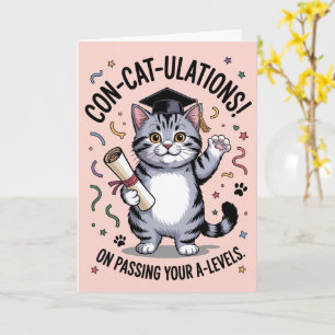 Tarjeta Éxito de nivel A inspirado en los 70 “Con-cat-ulat